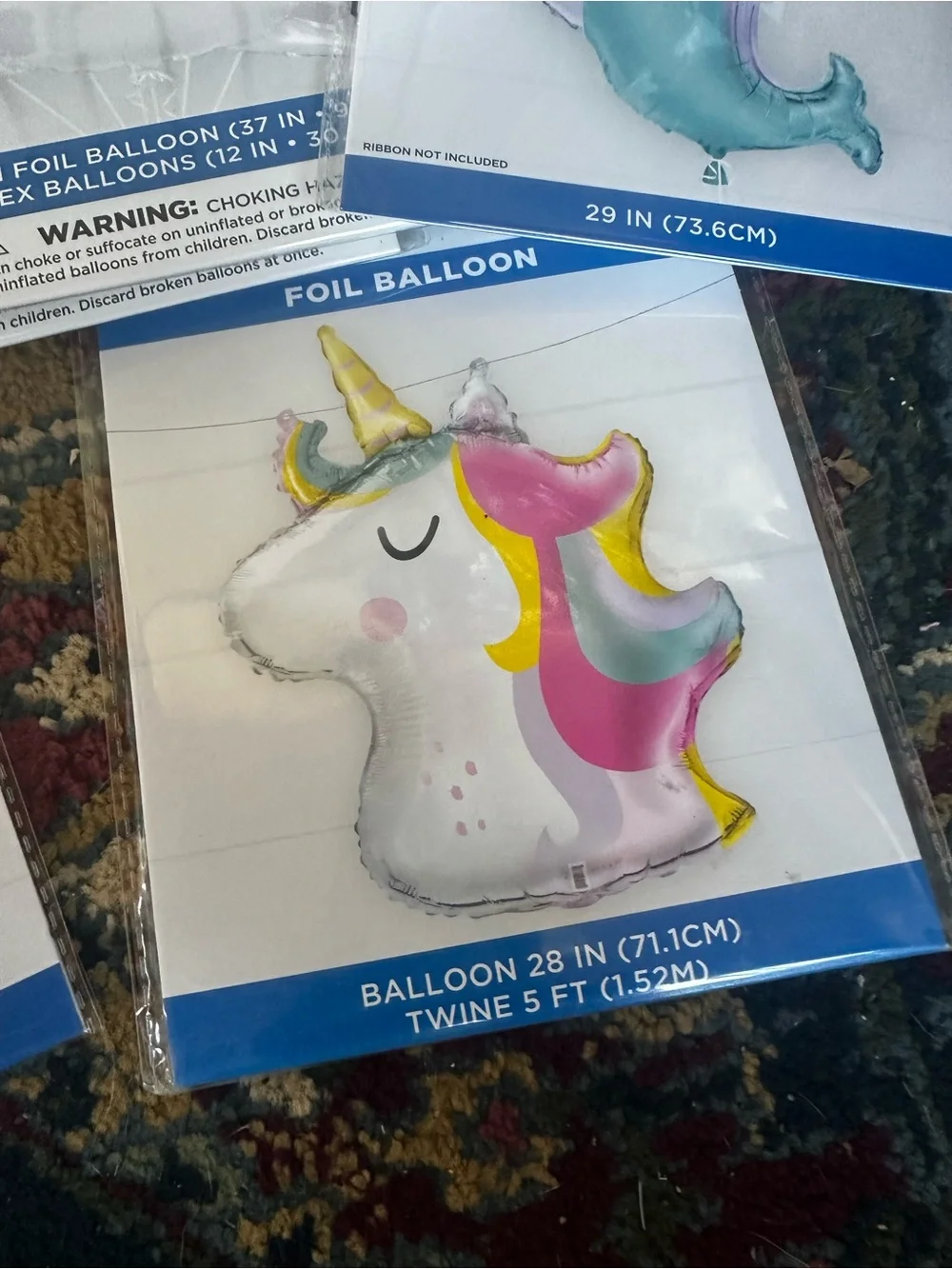 Rainbow Unicorn, Llama & Mermaid Foil Balloon Lot of 12 SEALED